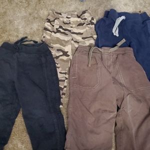4 pants...black, navy, brown & camo